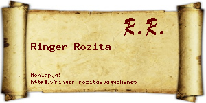 Ringer Rozita névjegykártya